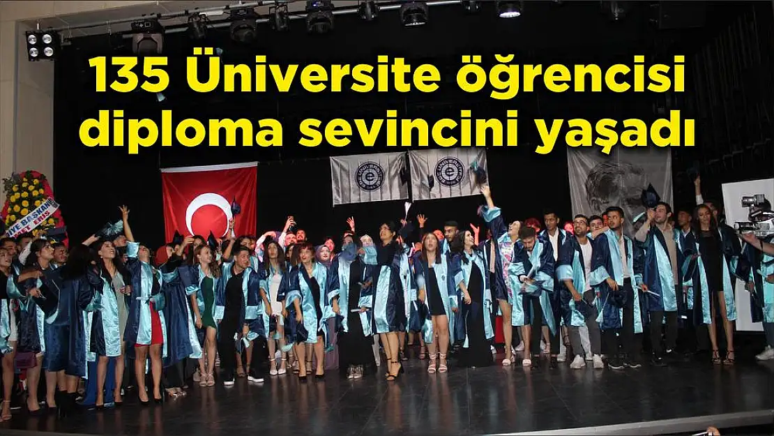 135 Üniversite öğrencisi diploma sevincini yaşadı