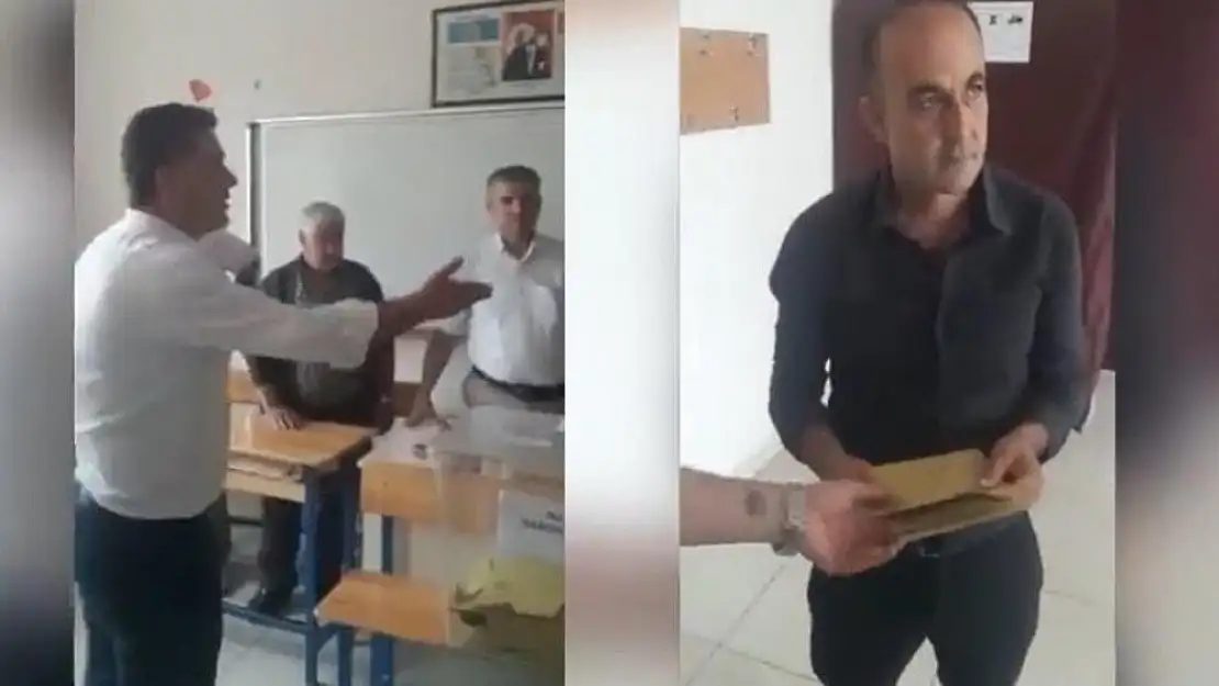 3 adet zarf ile oy kabinine girmeye çalıştı!