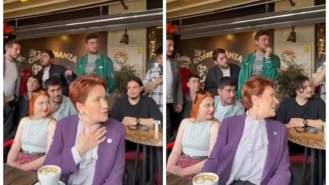 Akşener, gençlere kahve ısmarladı