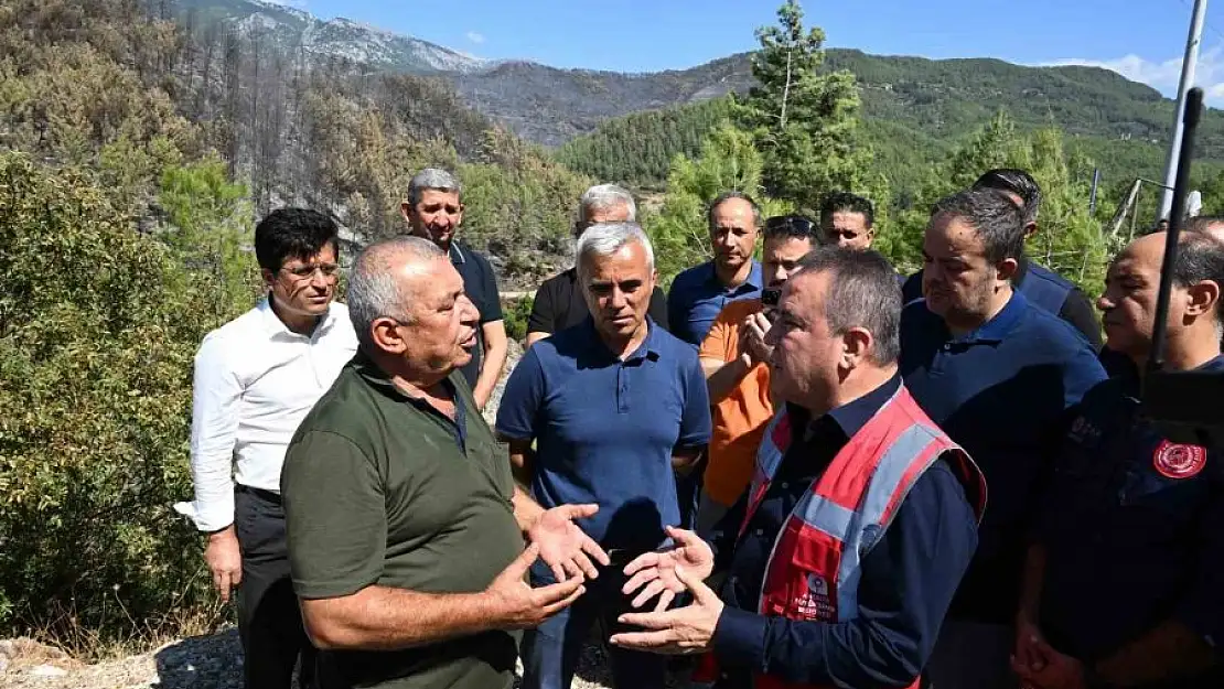 Başkan Böcek, Alanya’da yangın bölgesini ziyaret etti