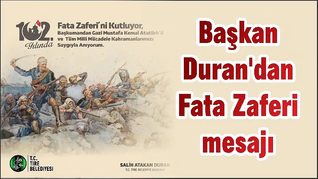 Başkan Duran'dan Fata Zaferi mesajı