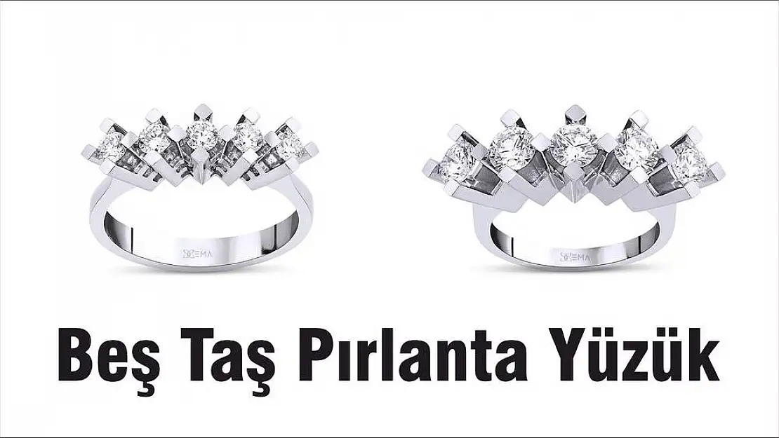 Beş Taş Pırlanta Yüzük