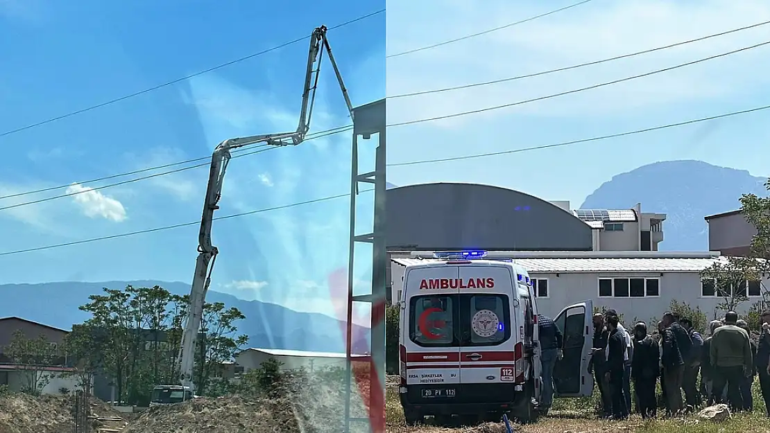 Beton Makinesi Elektrik Teline Çarptı: Operatör Ağır Yaralı