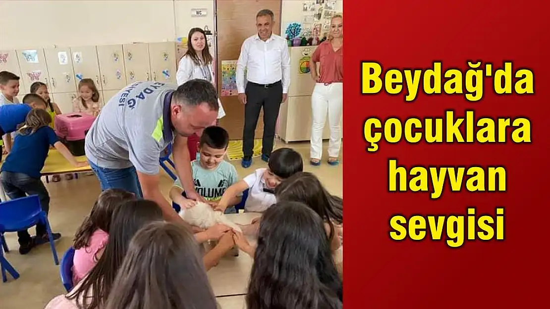 Beydağ'da çocuklara hayvan sevgisi