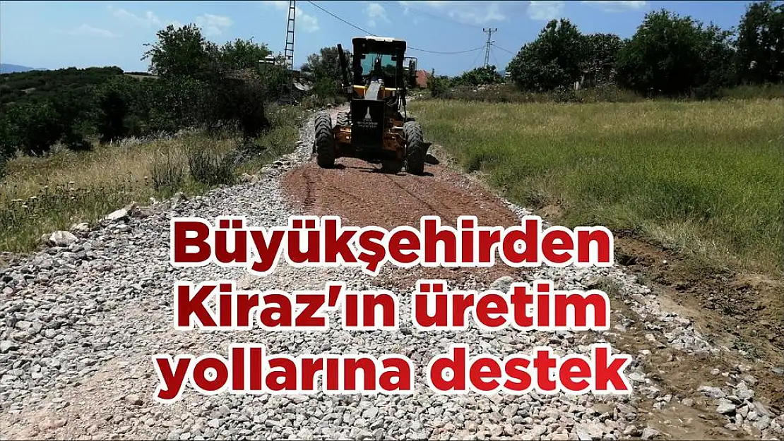 Büyükşehir den Kiraz'ın üretim yollarına destek