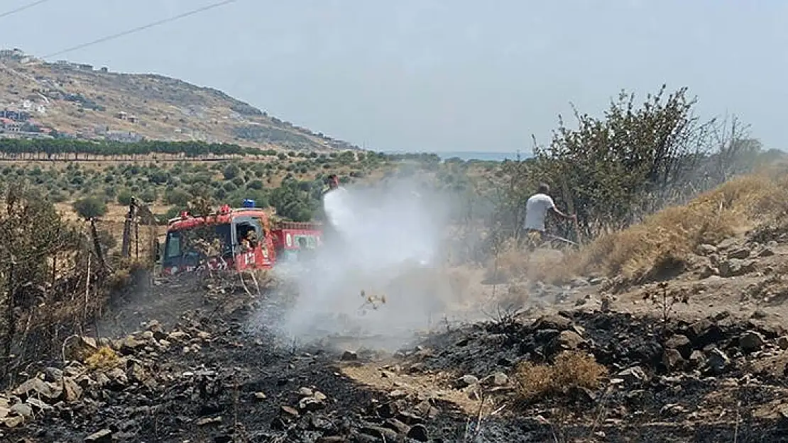 Foça’da yangın