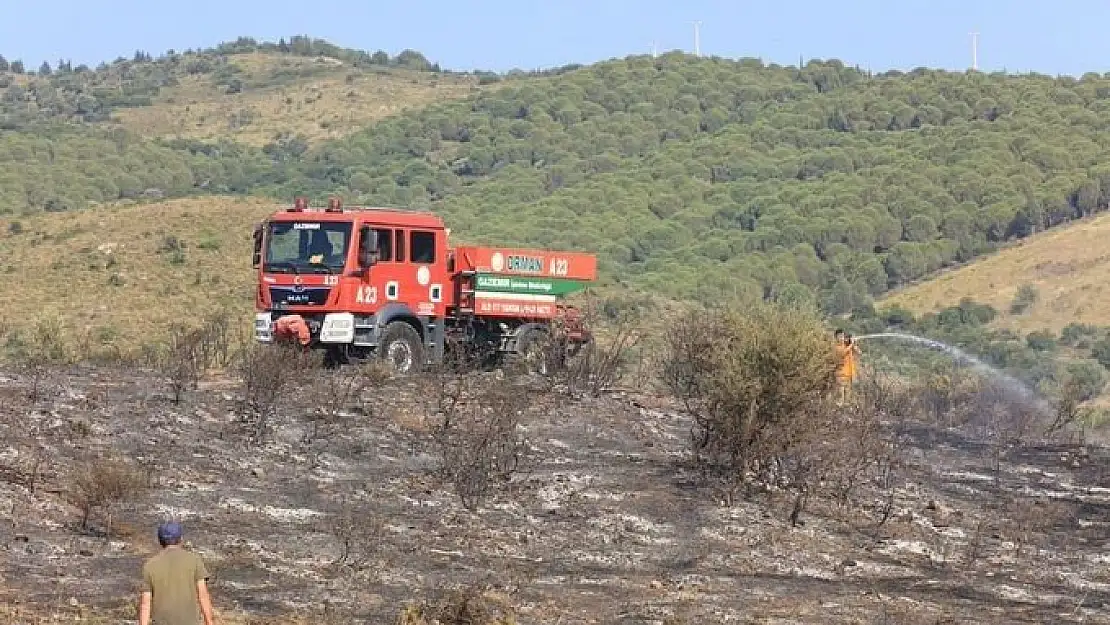 Güzelbahçe’deki makilik yangını söndürüldü