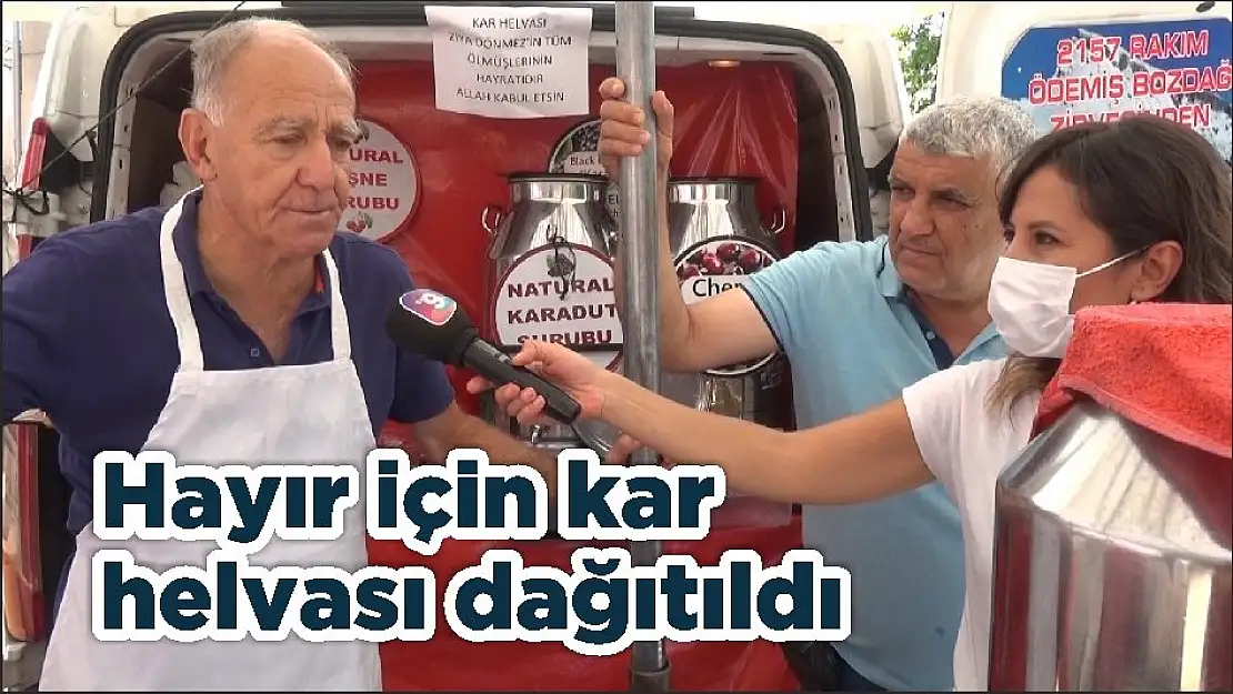 Hayır için kar helvası dağıtıldı