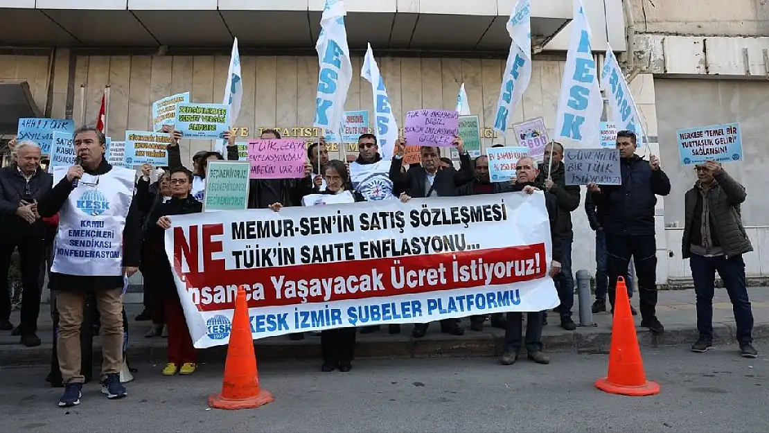 KESK üyeleri, enflasyon rakamlarını protesto etti