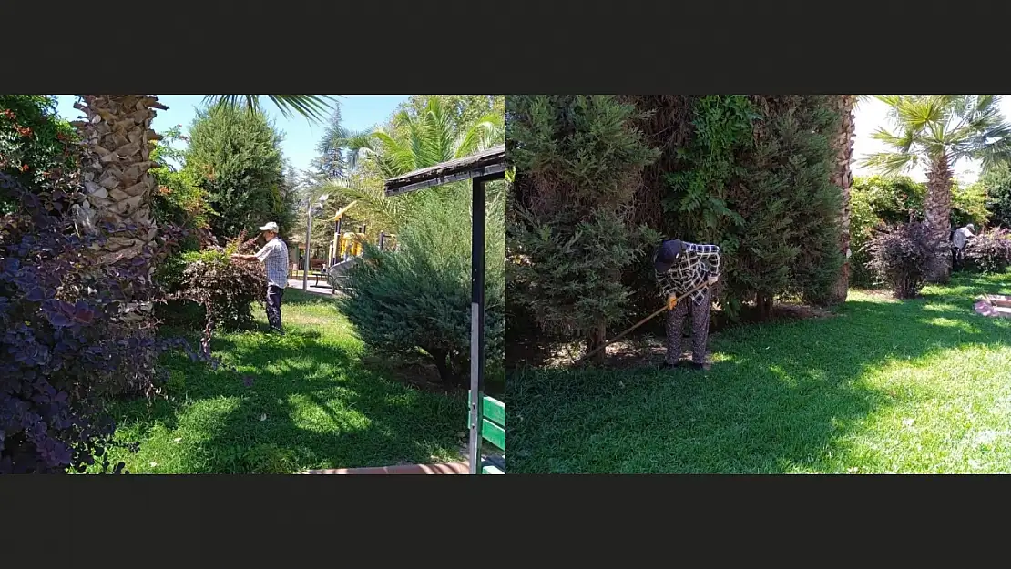 Kiraz Belediyesi'nden Cumhuriyet Parkı'na bakım çalışması