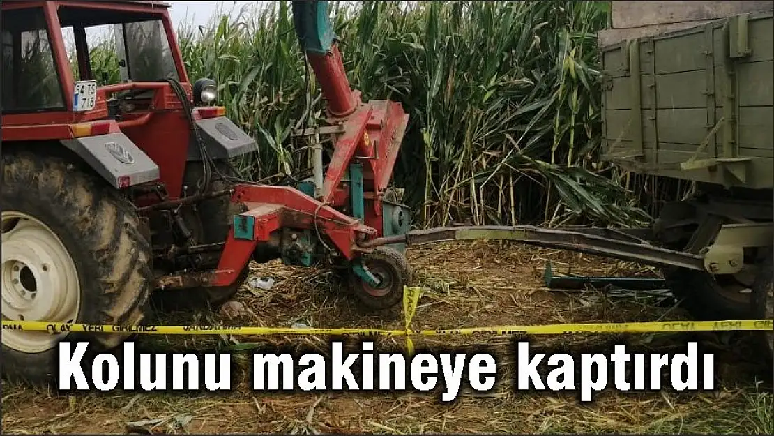 Kolunu makineye kaptırdı