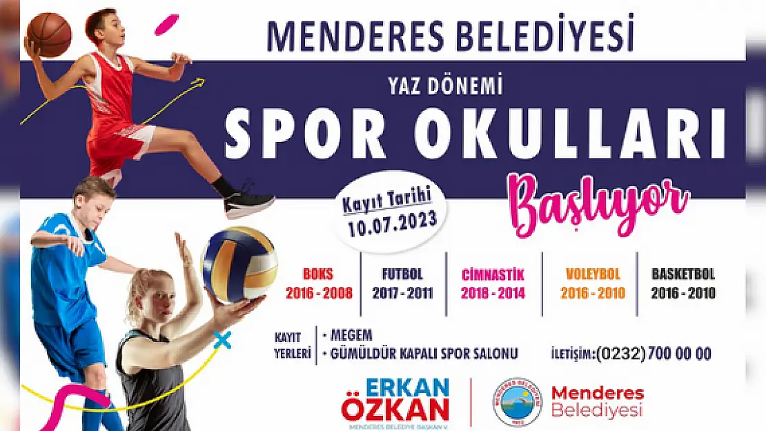 Menderes Belediyesi’nin spor okullarına ilgi yoğun