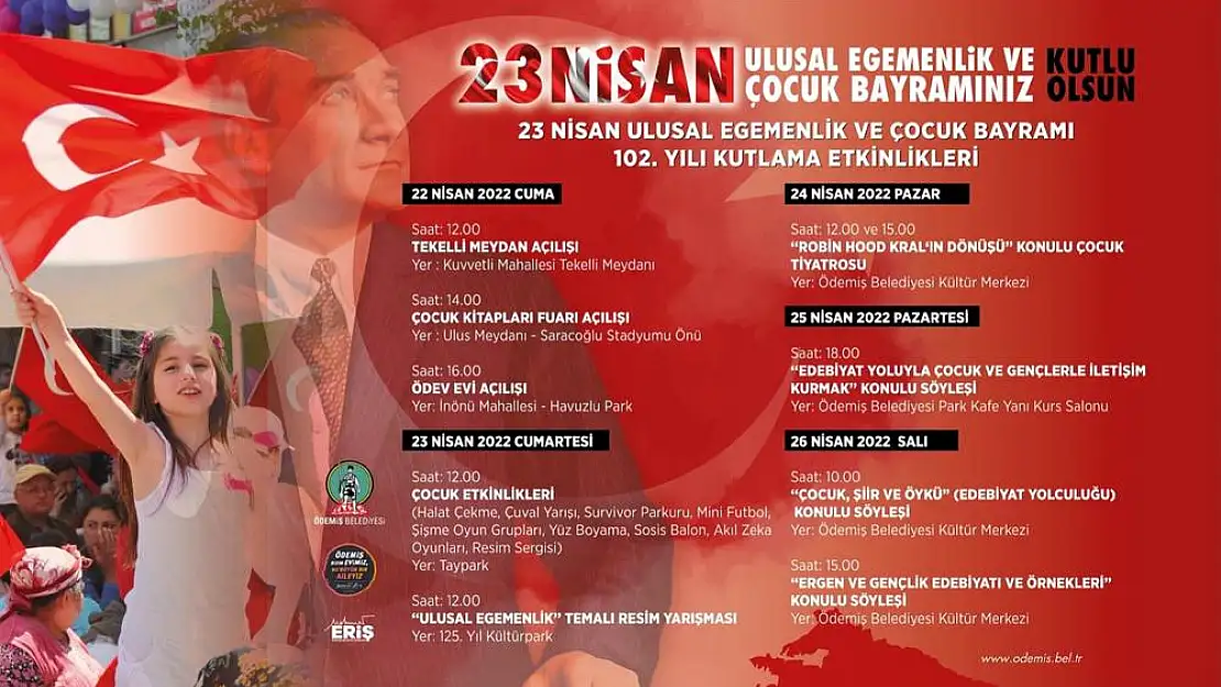 Ödemiş Belediyesi'nden coşku dolu 23 Nisan etkinlikleri