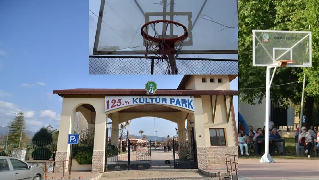 Ödemiş Kültür Park'ta Basketbol Potası Kırıldı