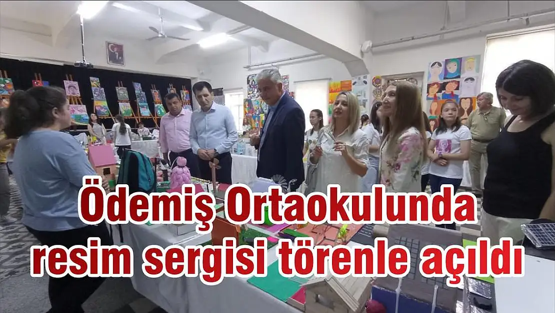 Ödemiş Ortaokulunda resim sergisi törenle açıldı