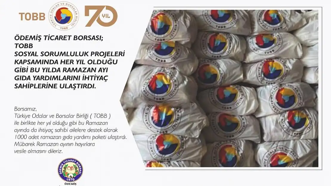 Ödemiş Ticaret Borsası Gıda Yardımı gerçekleştirdi