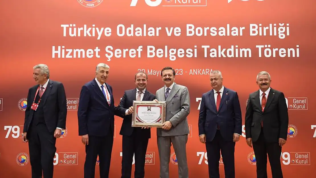 Ödemiş Ticaret Borsası TOBB 79. Genel Kurul Hizmet Şeref Belgesi Takdimi töreninine katıldı