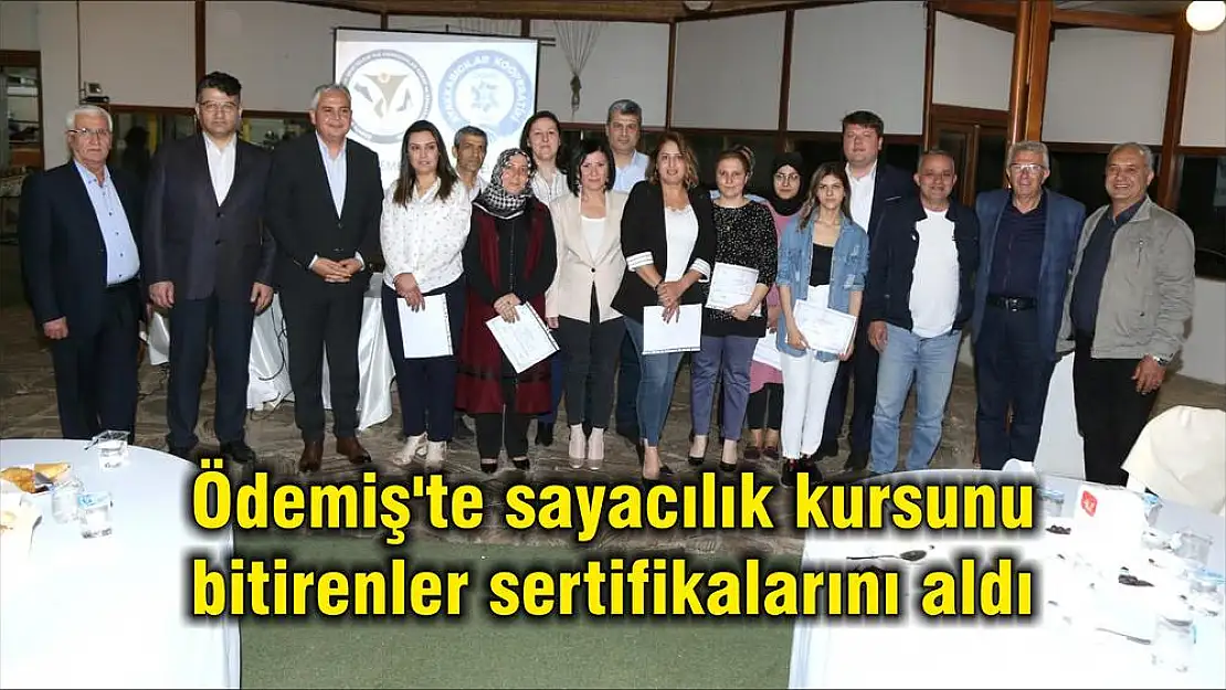 Ödemiş'te sayacılık kursunu bitirenler sertifikalarını aldı