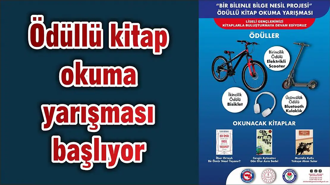 Ödüllü kitap okuma yarışması başlıyor