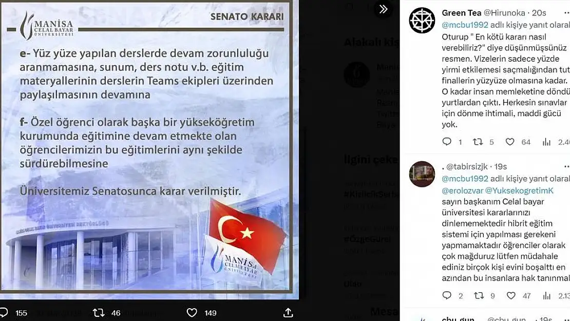 Öğrencilerden alınan kararlara tepki