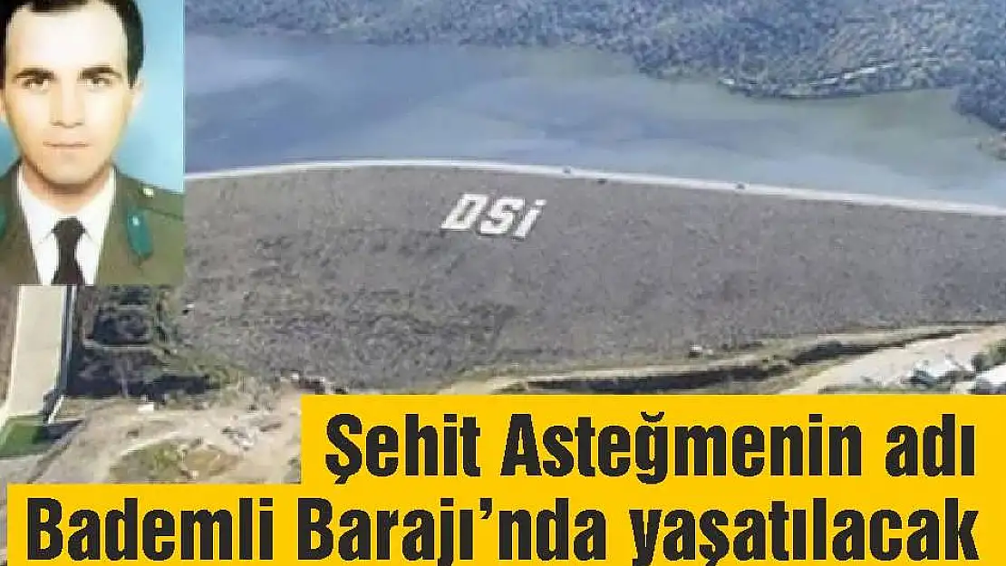 Şehit Asteğmenin adı  Bademli Barajı'nda yaşatılacak