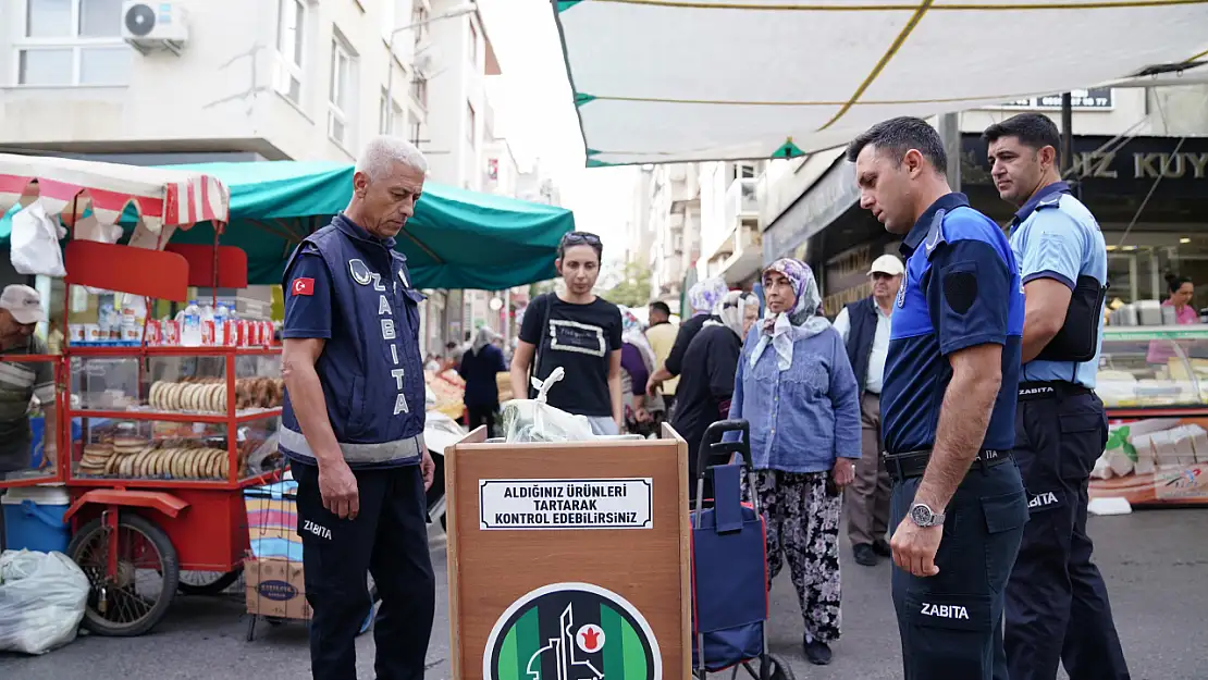 Tire'de zabıta, Salı pazarında tartı noktaları kurdu