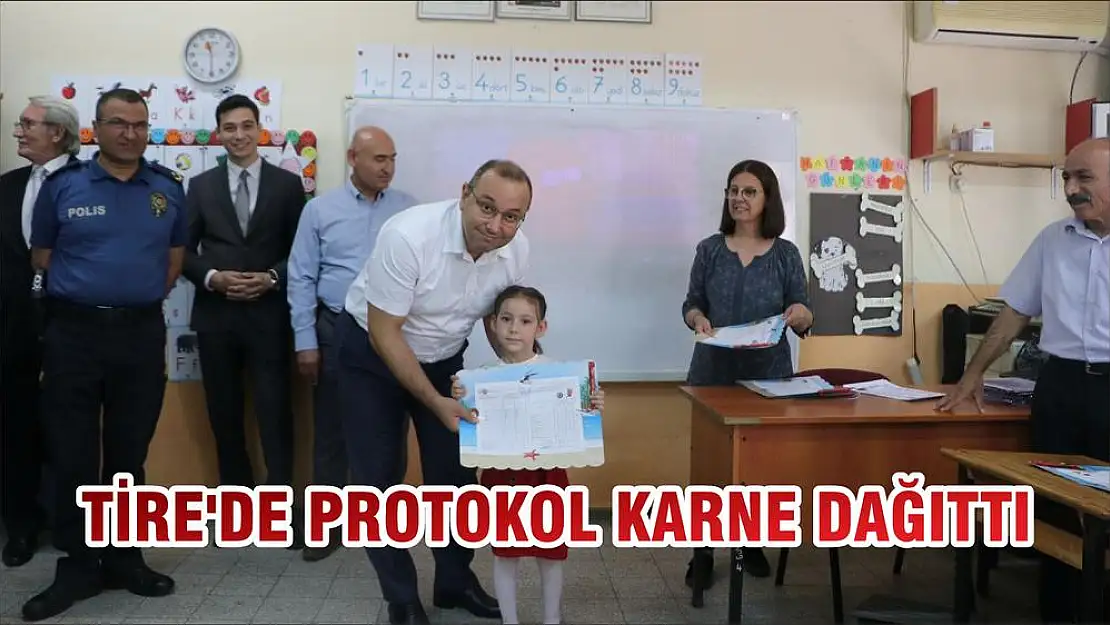 TİRE'DE PROTOKOL KARNE DAĞITTI