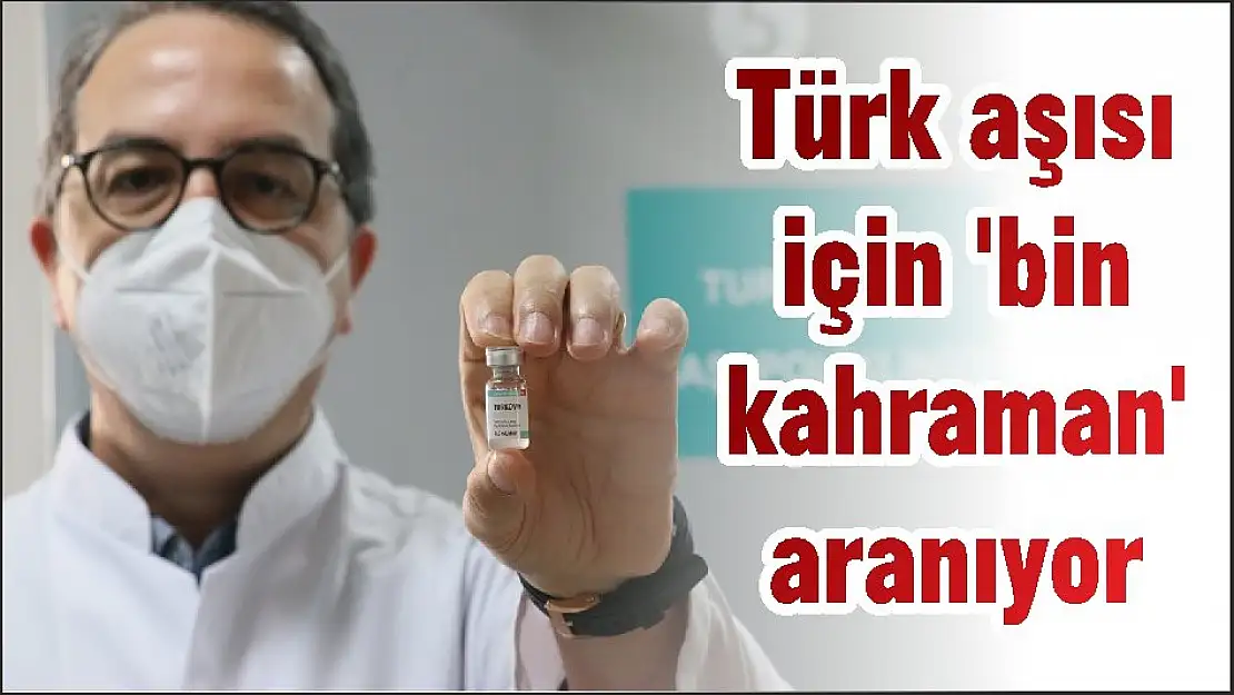 Türk aşısı için 'bin kahraman' aranıyor