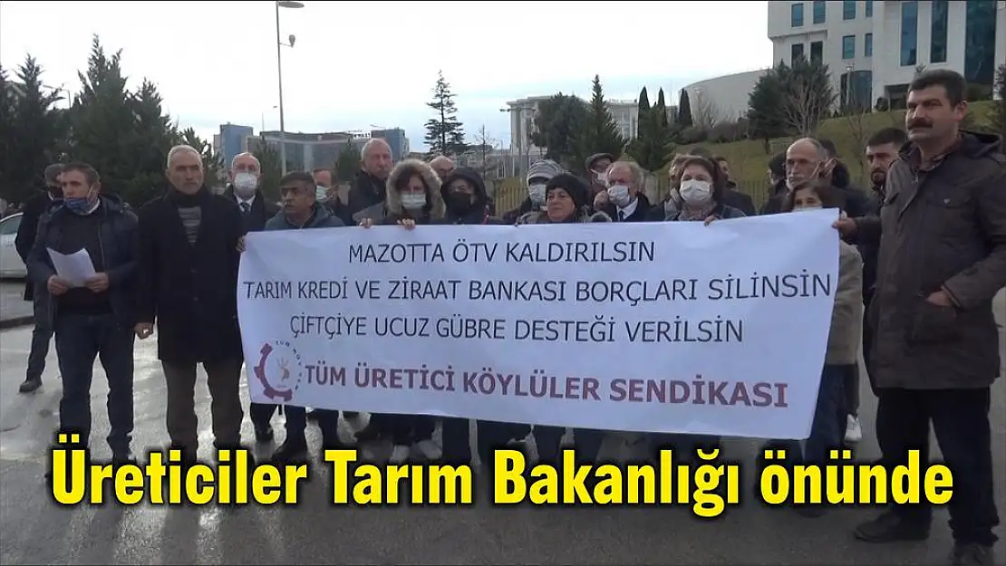 Üreticiler Tarım Bakanlığı önünde