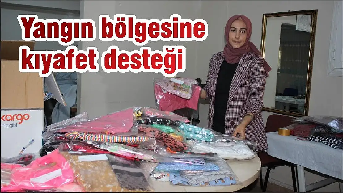 Yangın bölgesine kıyafet desteği