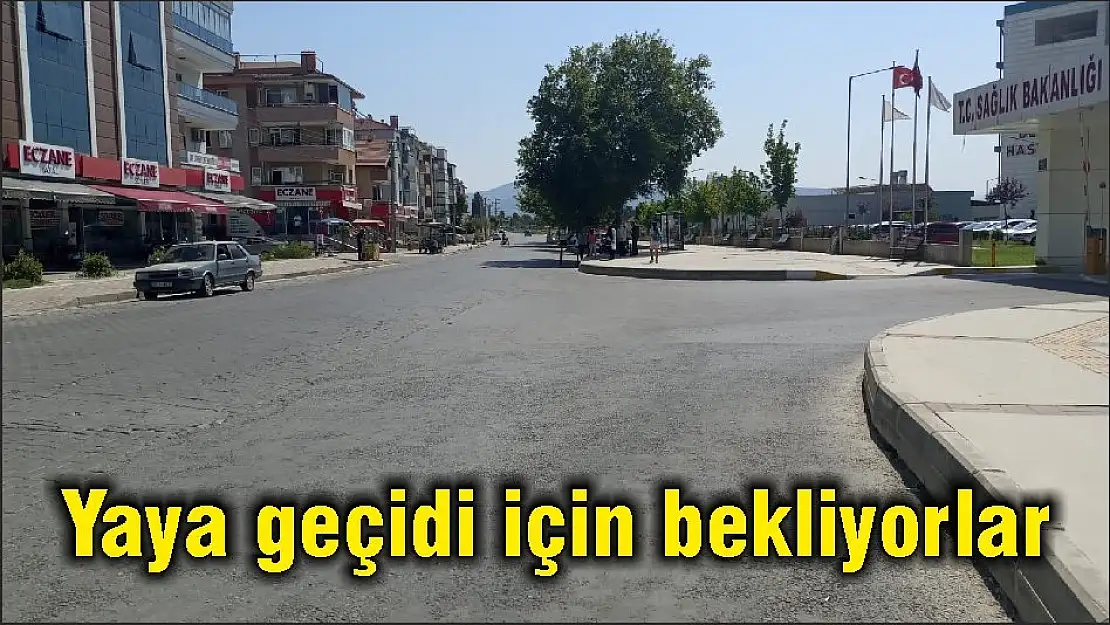 Yaya geçidi için bekliyorlar