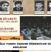 Balıkçıoğlu Yurdu yangını öğrenciler için anılacak