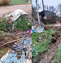 KARABAĞ MAHALLESİ'NDE YOL ÇÖKTÜ, MAHALLE SAKİNLERİ ÇÖZÜM BEKLİYOR