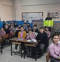 KİRAZ'DA ÖĞRENCİLERE TRAFİK GÜVENLİĞİ EĞİTİMİ VERİLDİ