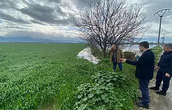 Ödemiş'te sağanak yağış sonrası inceleme