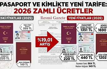 PASAPORT VE KİMLİKTE YENİ TARİFE