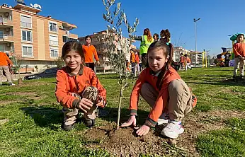 Tire'de Öğrenciler, Zeytin Fidanlarını Toprakla Buluşturdu