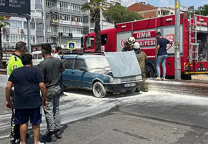 Ödemiş'te Araç Yangını