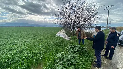 Ödemiş'te sağanak yağış sonrası inceleme