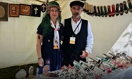 Tireli Sanatçılar Murat ve Pınar Vatan, Bulgaristan'da Türk El Sanatlarını Tanıttı