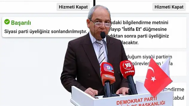 DEMOKRAT PARTİ'DE İSTİFA! YUSUF CEZAYERLİ GÖREVİNİ BIRAKTI
