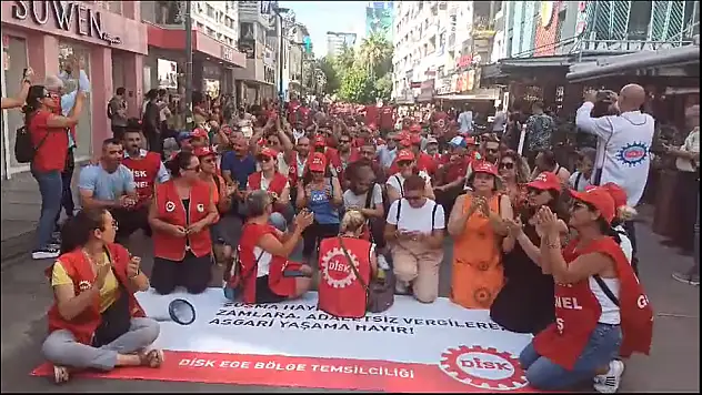 İzmir’de Disk Zamlara Karşı Yürüyüşe Başladı.