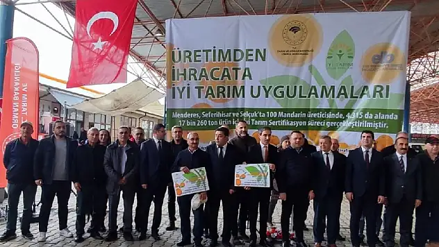 İzmir’de “iyi tarım” uygulayan mandalina üreticilerine sertifika