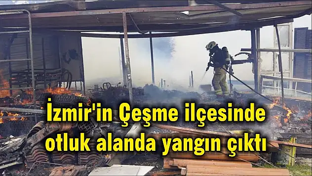 İzmir’in Çeşme ilçesinde otluk alanda yangın çıktı