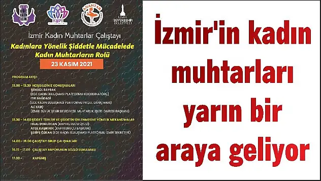 İzmir'in kadın muhtarları yarın bir araya geliyor