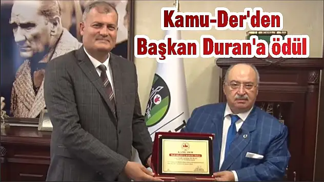 Kamu-Der'den Başkan Duran'a ödül