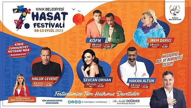 Kınık'ta 7. Hasat Festivali ve Kurtuluş Etkinlikleri 9 Eylül'de Başlıyor