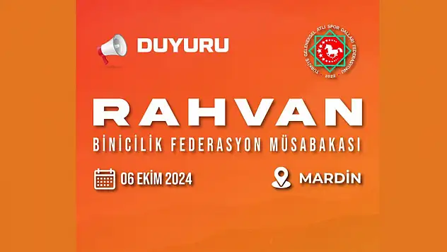 Mardin Rahvan At Yarışları: 6 Ekim Pazar Günü Canlı Yayın