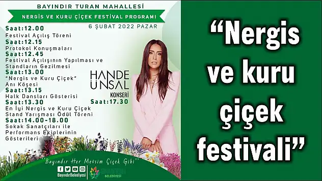 'Nergis ve kuru çiçek festivali'