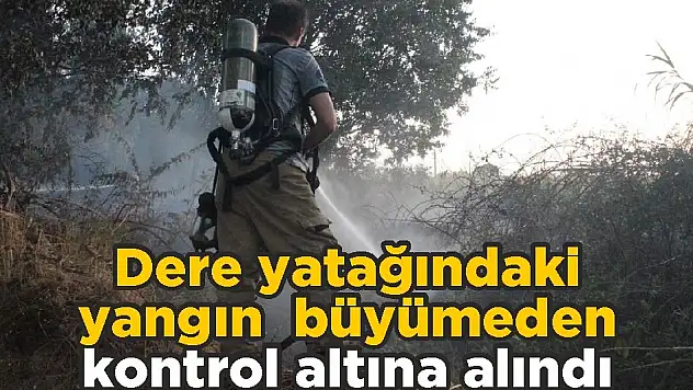 Ödemiş'te dere yatağında yangın büyümeden kontrol altına alındı